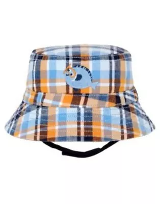 Gymboree Swim School Plaid Fish Bucket Hat 0 3 6 12 18 24 Nwt • $3.99