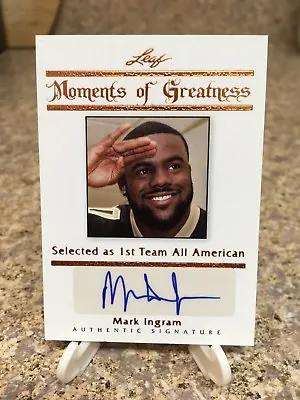 Mark Ingram Rookie Autograph 2011 Leaf Moments Of Greatness Rare Sp 14/44 Ravens • $29.99