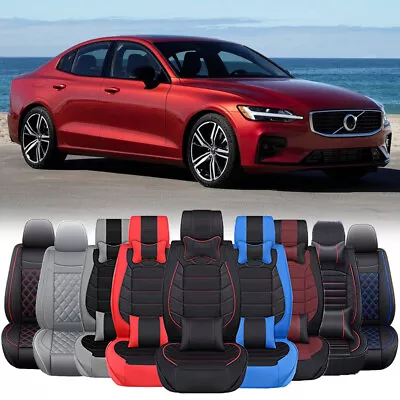 Deluxe PU Leather Car Seat Covers 2/5-Seat Cushion For Volvo S40 S60 S70 S80 S90 • $149.01