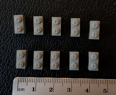 LEGO DENMARK VINTAGE MODULEX MINI LEGO 10 PCS BRICKS 2x1 WITH M LOGO ON TOP • $2.50