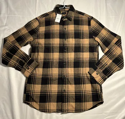 J.Crew Slim Fit Plaid Flannel Shirt Beige Plaid Flannel Shirt NEW Men's Medium • $23.99