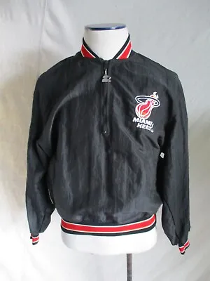 Miami Heat Starter Vintage 90s Black Golf Windbreaker Jacket Pullover Medium • $99.99
