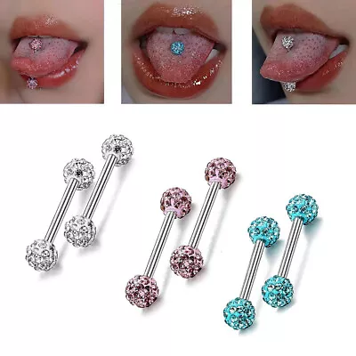 1 PC Ball Shape Tongue Nails Barbell Piercing Sexy Body Jewelry Fashion Ring  • $2.98