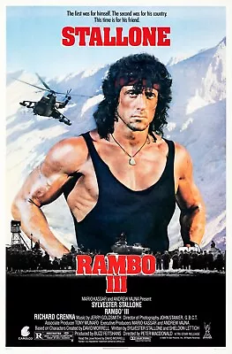 RAMBO 3 RETRO 80s MOVIE POSTER Classic Greatest Cinema Wall Art Print A4 • £3.75