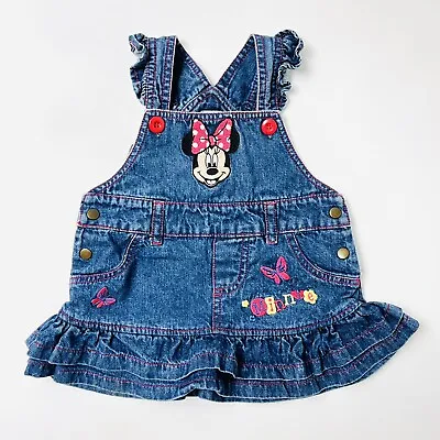 Disney Baby Girl Disney Minnie Denim Jumper Skirt Size 0 (6-12 Months) • $14.95