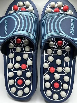 ByRiver Acupressure Massage Sandal Slide Reflexology Blue Spring Size M • $23.95