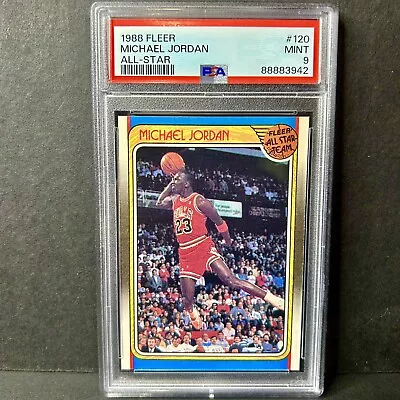 1988 Fleer All-Star #120 MICHAEL JORDAN PSA 9 MINT Bullls HOF The GOAT! • $330