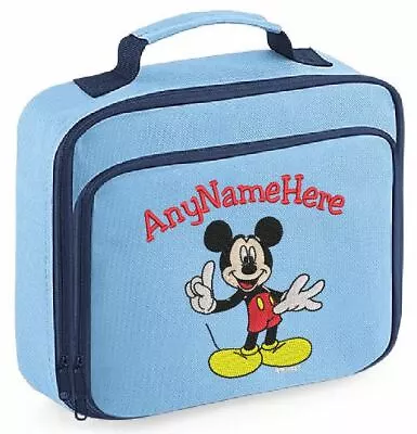 Personalised Embroidered Mickey Mouse Kids Lunch Bag Insulated School Dinner Box • £18.49