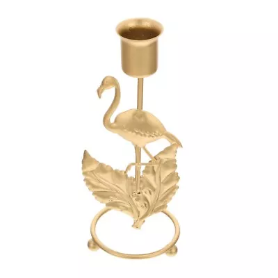 Golden Metal Candlestick Holder With Leaf Design For Wedding Dining • £9.69