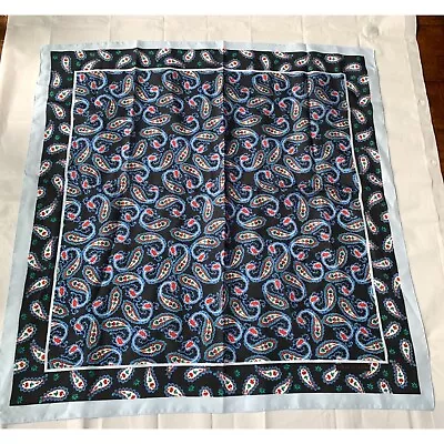 Sarah Coventry Vintage Scarf Paisley Black Blue Red • $14.95