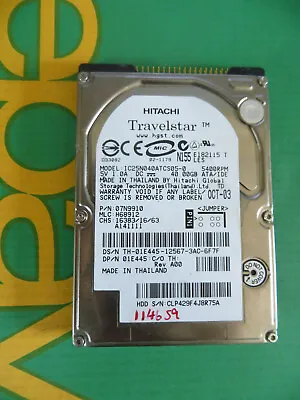 £22.70 • Buy Hitachi 40GB IDE PATA 2.5  Laptop Hard Disk Drive HDD IC25N040ATCS05-0 (I41)