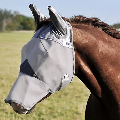 43CE Foal Cashel Crusader Fly Mask Mule Donkey Long Nose W/ Ears Grey • $40.99