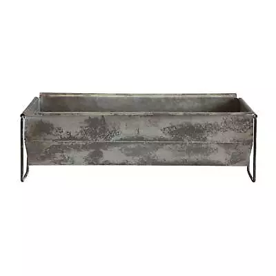 Metal Trough Container With Distressed Zinc Finish • $20.41