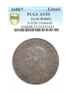 1658 Crown Oliver Cromwell  PCGS AU55 • £8850