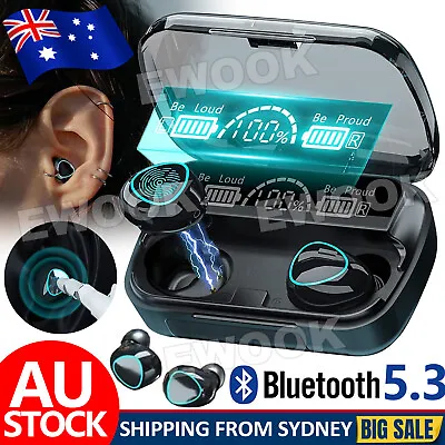 TWS Bluetooth 5.3 Wireless Earbuds Waterproof LED Display Earphones 2023 NEW OZ • $11.95