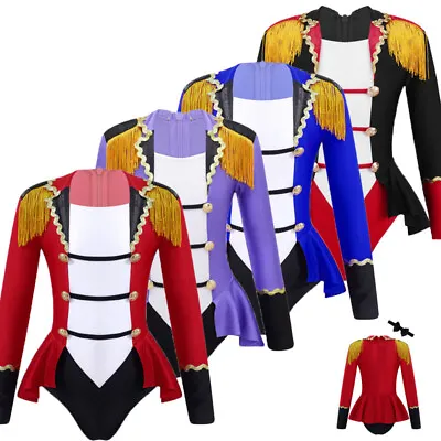 US Girls Circus Ringleader Costume Ringmaster Jumpsuit Tassel Leotard Halloween  • $16.20