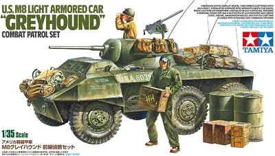 Tamiya 1/35 U.S. M8 LIGHT ARMORED CAR GREYHOUND COMBAT PATROL SET Kit 25196 • $309.34