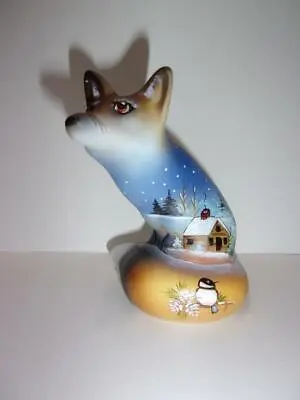 Fenton Glass Home Sweet Home Cabin Deer Bird Fox Figurine LE #9/40 Kim Barley • $159.50