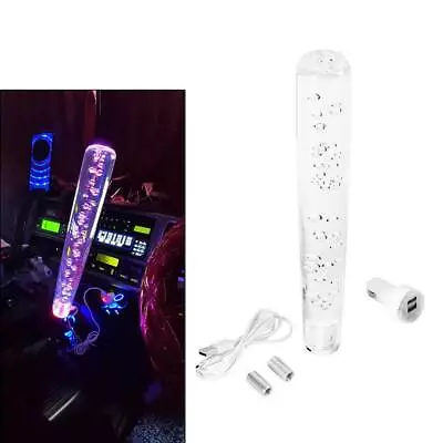 Universal 30CM Car Shift Knob Gear Shifter Lever With Crystal Bubble 7-Color LED • $39.99