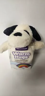 Aroma Home Hot Hugs Microwavable Plush Stuffed Black White Dog Lavender Scented • $22.99