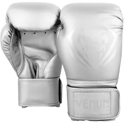 Venum Contender Hook And Loop Training Boxing Gloves - Silver/Silver • $40.50
