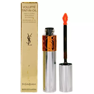 Yves Saint Laurent Orange Lip Gloss Tint-In-Oil 7 Crush Me Orange Lipgloss • £12.56