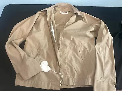 Vtg 60s Mcgregor Drizzler Chinstrap Tan Full Zip Jacket Size 44 • $25