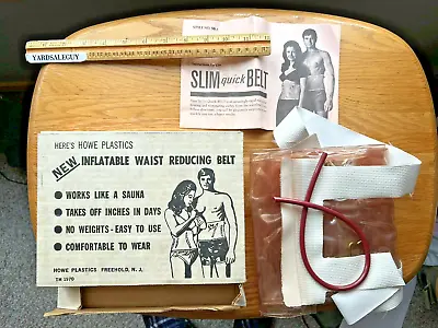 Vintage NIB 70s Quackery Weight Loss Inflatable Waist Reducing Belt Howe Plastic • $19.95