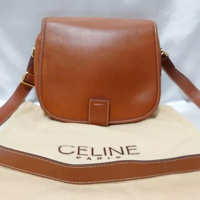 Celine Triomphe Shoulder Bag Leather Brown Authentic G030344 • $270