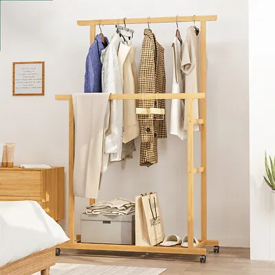 £26.95 • Buy Heavy Duty Clothes Rail Double Layer Garment Hanging Display Stand Rack Wardrobe
