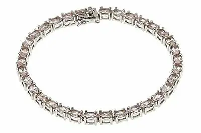 HSN Colleen Lopez Sterling Silver Morganite Line Real Gemstone Bracelet 7  • $319.99