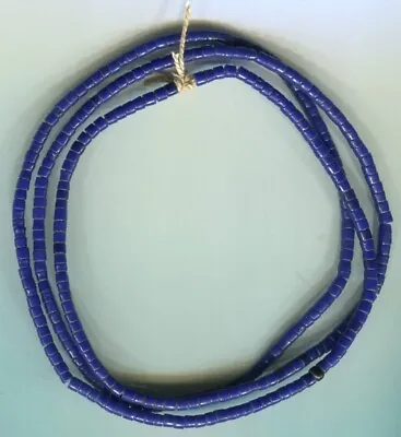 African Trade Beads Vintage Bohemian Czech Glass Old Cobalt Blue Tile Beads • $7.20