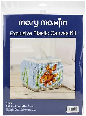Mary Maxim Plastic Canvas Tissue Box Kit 5 -Fish Bowl (7 Count) • $17.62