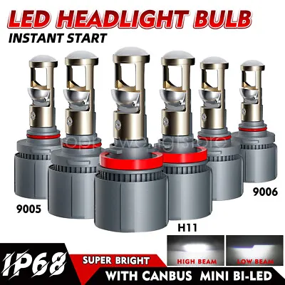 Laser H7 H11 H4 9005 9006 LED Headlight Bulbs Hi-Lo Beam Mini-bi Lens Projector • $39.99