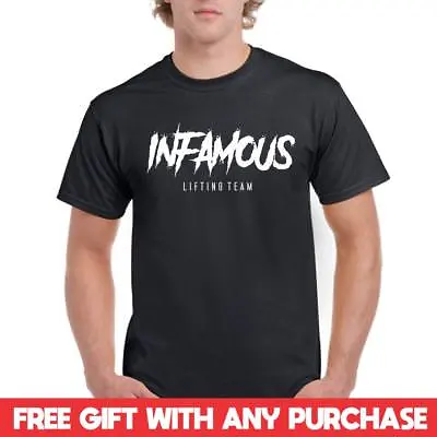 Infamous Lifting Team Custom Made Gym Shirt Ripped Muscle • $27.67