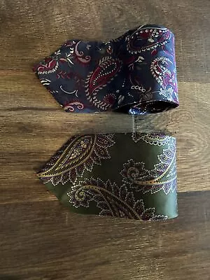 Oscar De La Renta Mens Neck  Tie Silk Office Lot Of 2 • $19.99