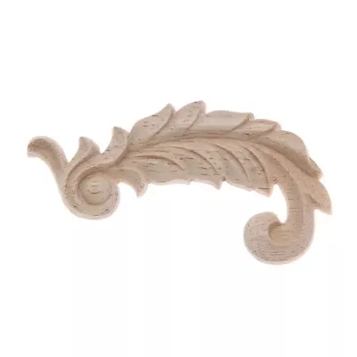 European Style Door Flower Accessories Unpainted Wooden Onlay Applique DIY Decor • $3.64