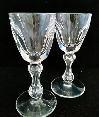 $29.99 • Buy Pair Of Val St. Lambert State Cordial Glass Goblets VAS50 Cut Pattern
