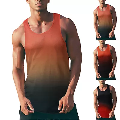 Men's Muscle Shirts Sleeveless Tank Tops Mens Fitness Comfy Crew Neck T-shirt • $11.99