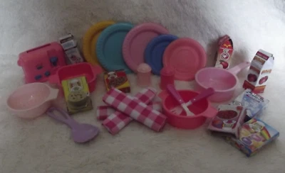 $15 • Buy Pretend Play Kitchen Kids Dishes Pans & Pots +CARDBOARD FOOD & CLOTH NAPKINS