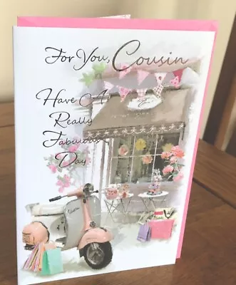 Cousin Birthday Card 7.5” X 5.5” Design By Simon Elvin New Ref 2776 • £1.69