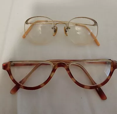 2 Vintage Eyeglasses Magnivision 2.5 Reading Glasses & Gold-tone Wire Glasses • $49.99