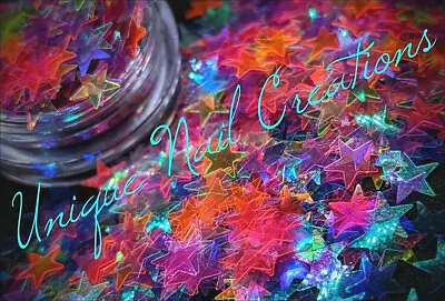 ⭐5MM STAR Shape Glitter~Multi Rainbow Colors~Nail Art•Face•Festival•USA⭐ • $2.99