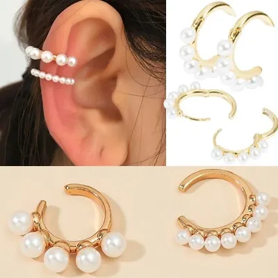 Choice Silver / Gold Long Layered Cartilage Ear Cuff Clip On Wrap Emo Earring Uk • £2.34