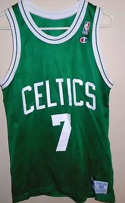 $45 • Buy Vintage Boston Celtics Dee Brown Champion Jersey Size 40 Small Made In Usa Rare