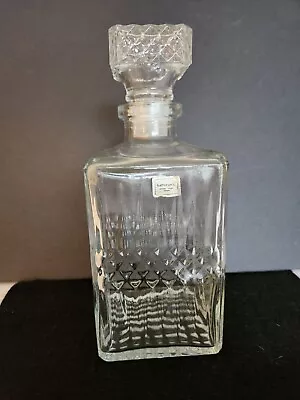 Luminarc France Vintage Diamond Glass Whiskey Decanter With Matching Stopper • $24.99