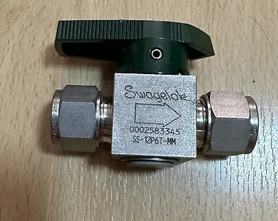 SS-12P6T-MM Swagelok Stainless Steel ￼ Quarter Turn Instrument Plug Valve FNPT • $180