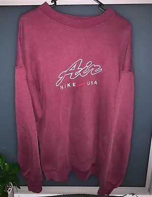 Rare Vintage Nike Air Sweater Burgundy Size L Pre-Owned Good Condition  • $90