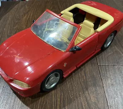 1994 Vintage Mattel Barbie Doll Red Mustang Car Expandable Convertible Some Wear • $40.99