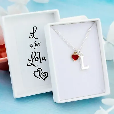 £11.49 • Buy Heart Necklace, Personalised Gift, Children's Jewellery, Valentines Day Gifts